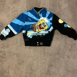 Vintage JH Design Jeff Hamilton Spongebob Nickelodeon Nascar‎ Jacket Kids XS 4